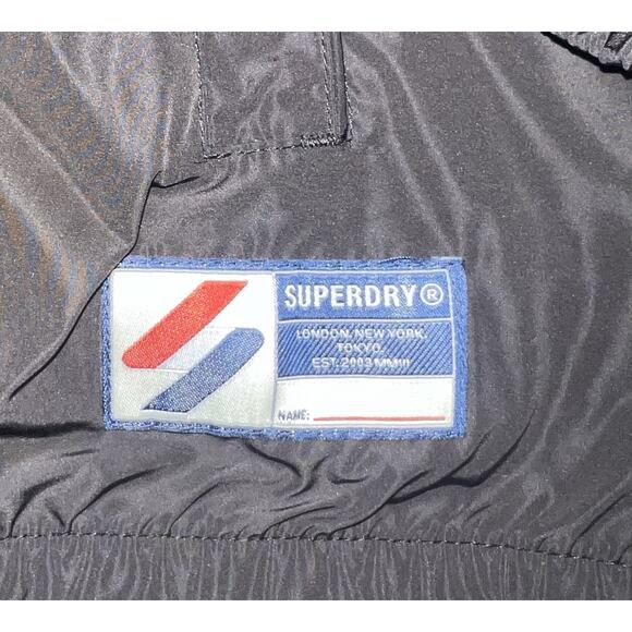 Superdry Track Cagoule Windbreaker Jacket Men’s XL Black Zip Lightweight - Picture 4 of 9